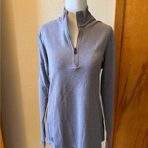 Adidas Women's Gray Quarter-Zip Top Size Medium